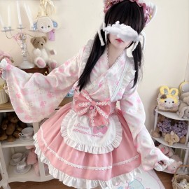 Cute Summer Kitty Wa Lolita 4pc Set Outfit (HCT03)